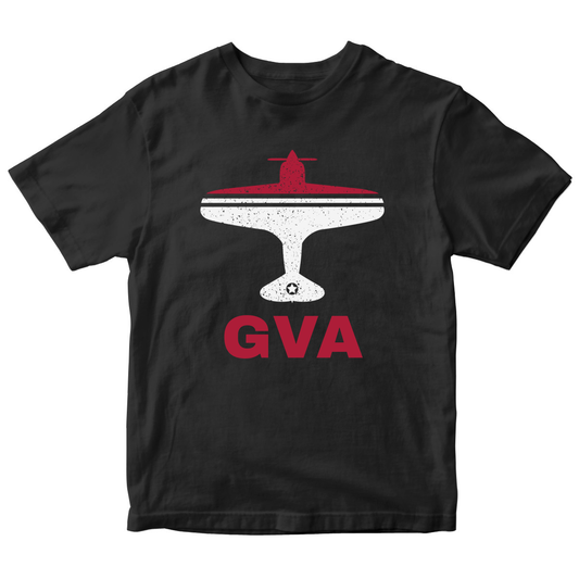Fly Geneva GVA Airport Kids T-shirt | Black