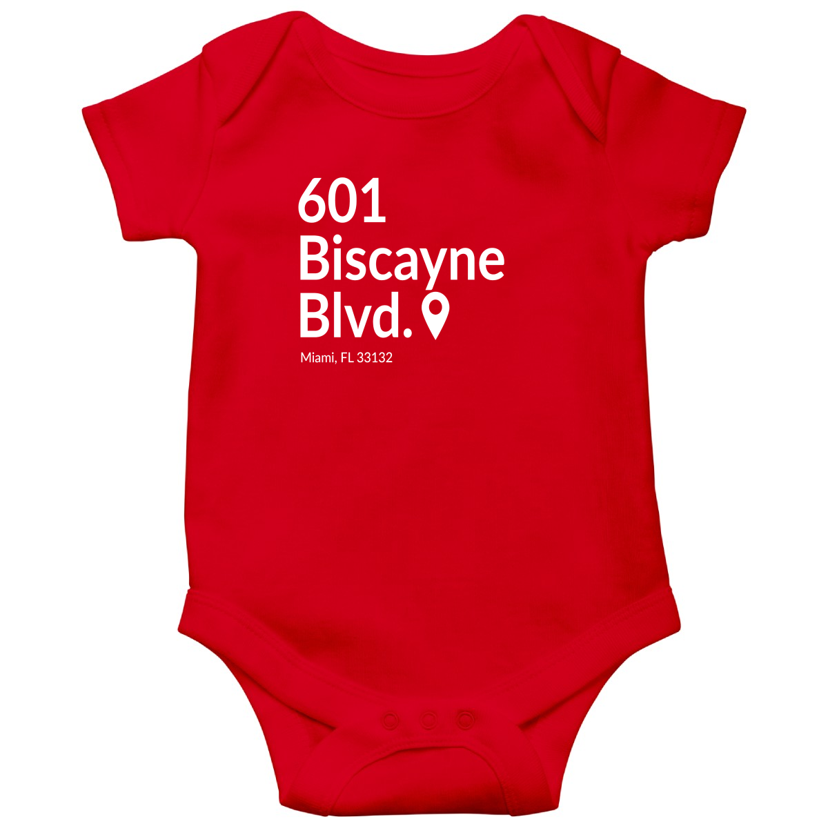 Miami Basketball Stadium  Baby Bodysuits | Red