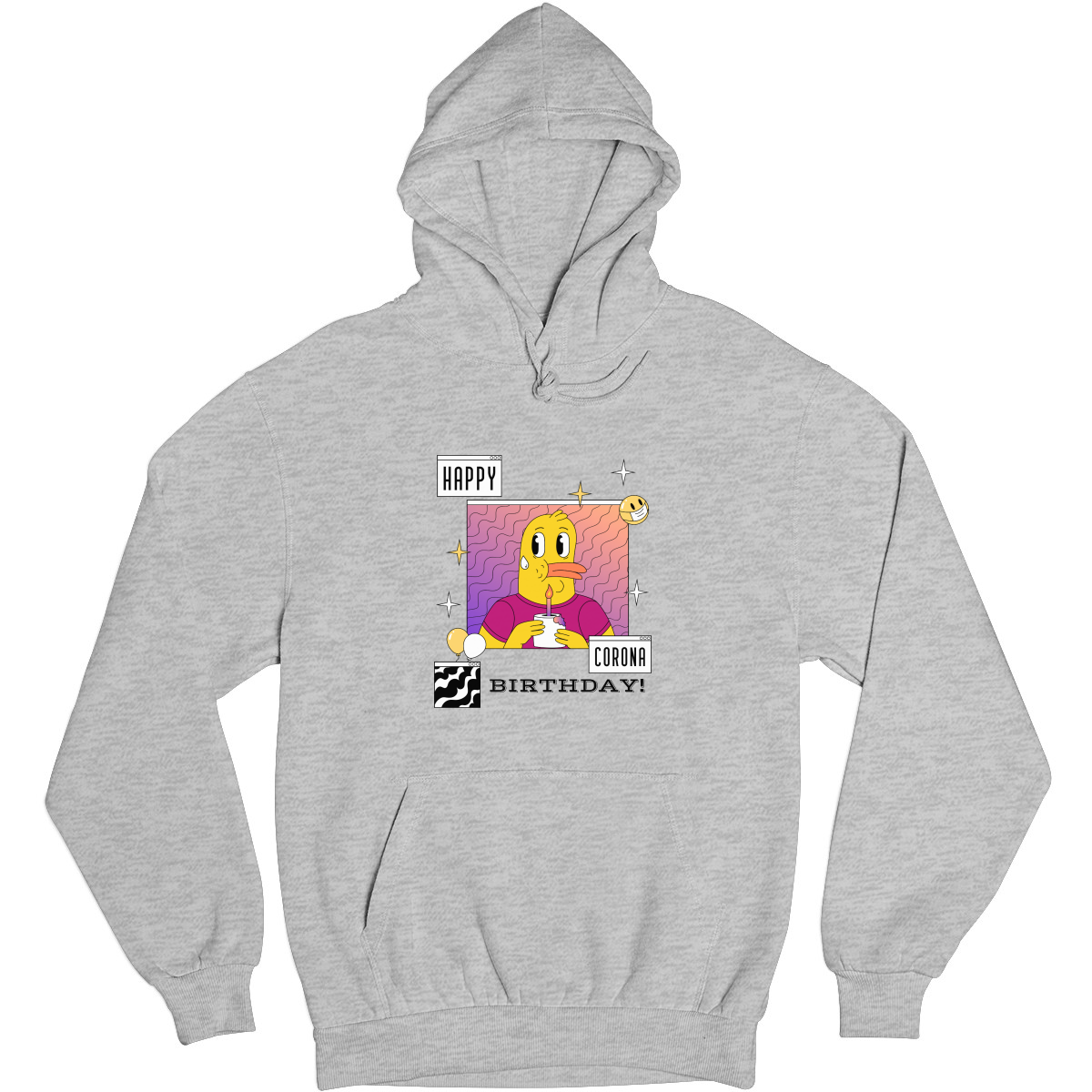 Happy Corona Birthday Unisex Hoodie | Gray