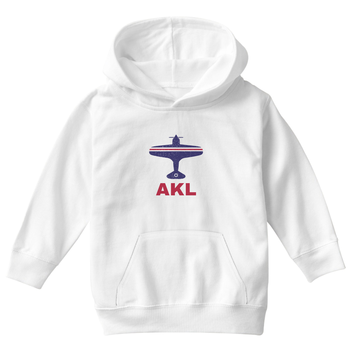 Fly Auckland AKL Airport Kids Hoodie | White
