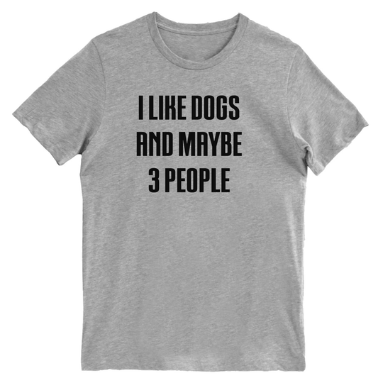 I Like Dogs And Maybe 3 People Men's T-shirt | Gray