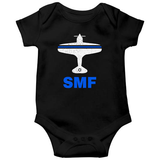 Fly Sacrameto SMF Airport Baby Bodysuits | Black