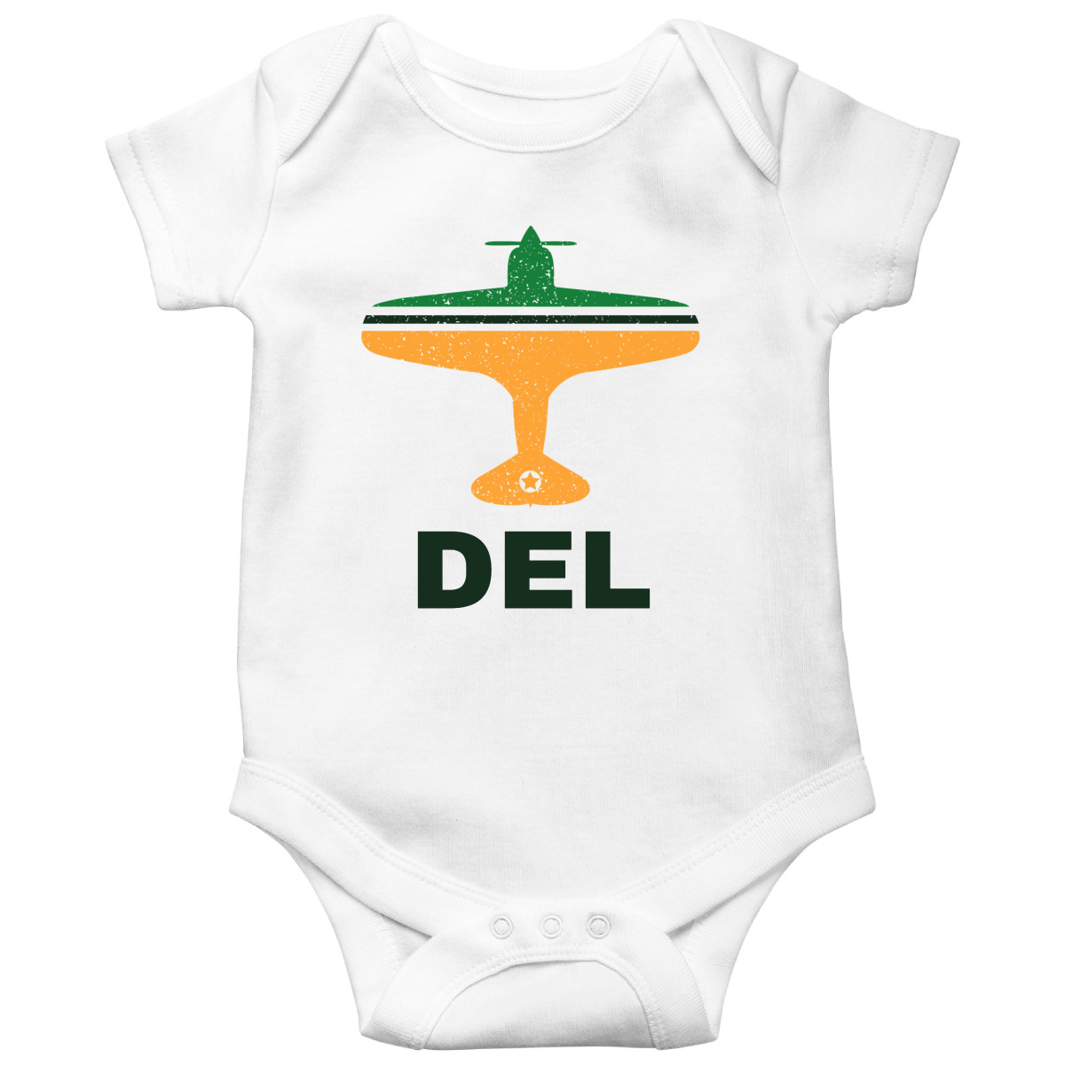 Fly Delhi DEL Airport  Baby Bodysuits | White