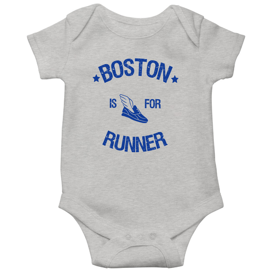 Boston Is For Runners Baby Bodysuits