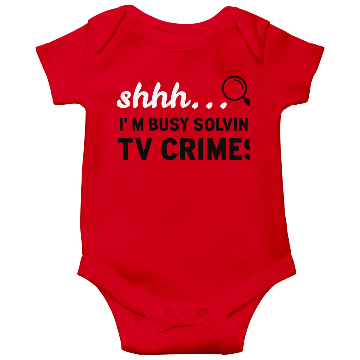 Shh I'm Busy Solving TV Crimes Baby Bodysuits | Red