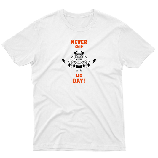Never Skip Leg day Men's T-shirt | White
