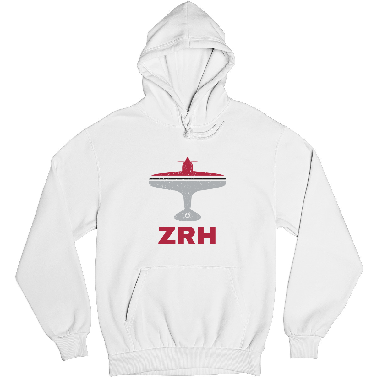 Fly Zurich ZRH Airport Unisex Hoodie | White