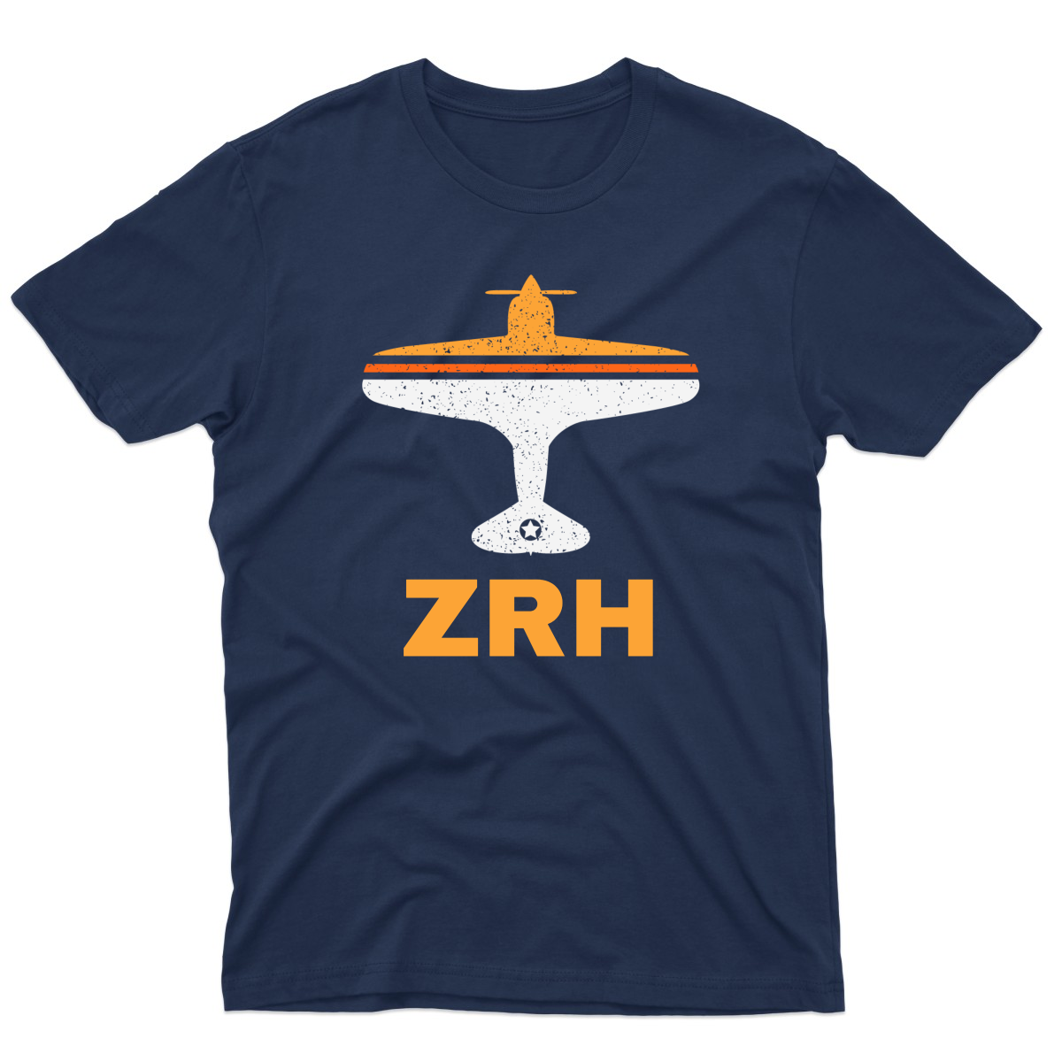 Fly Zurich ZRH Airport Men's T-shirt | Navy