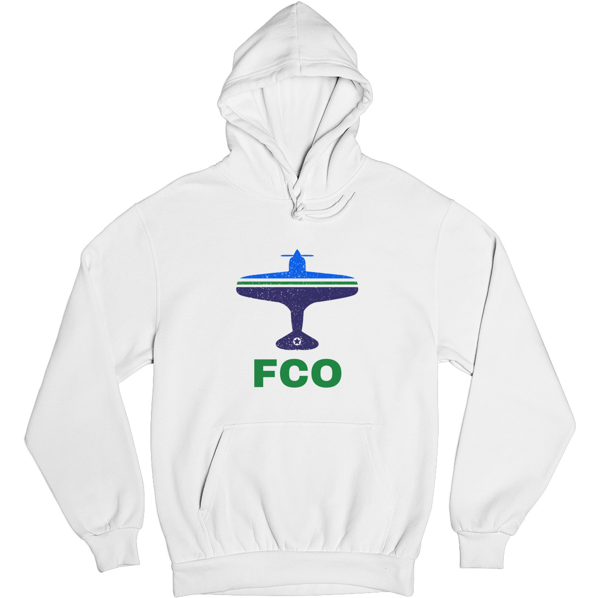 Fly Rome FCO Airport Unisex Hoodie | White