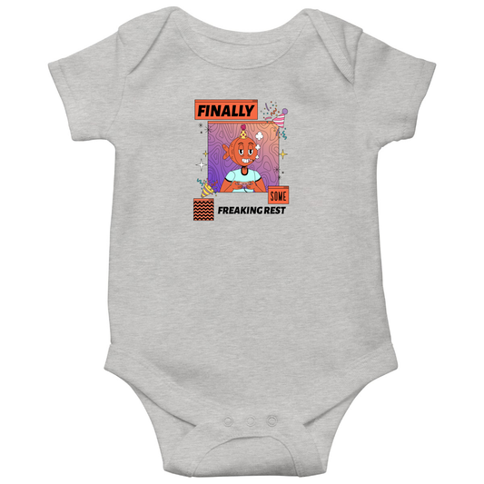 Finally Som Freaking Rest  Baby Bodysuits | Gray