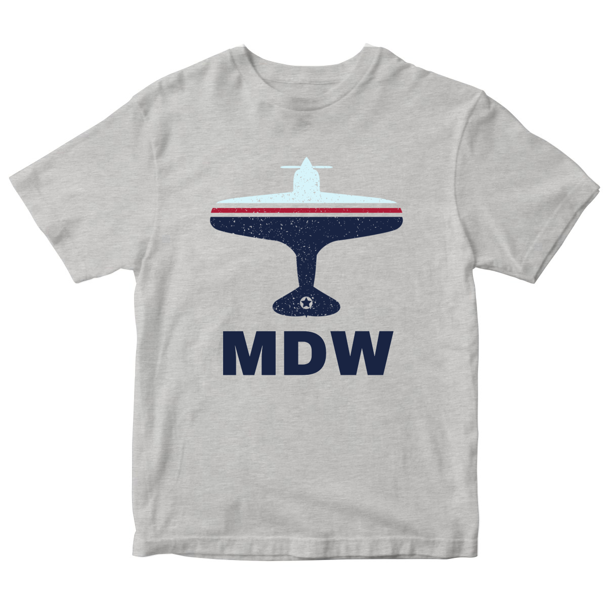 Fly Chicago MDW Airport Kids T-shirt | Gray
