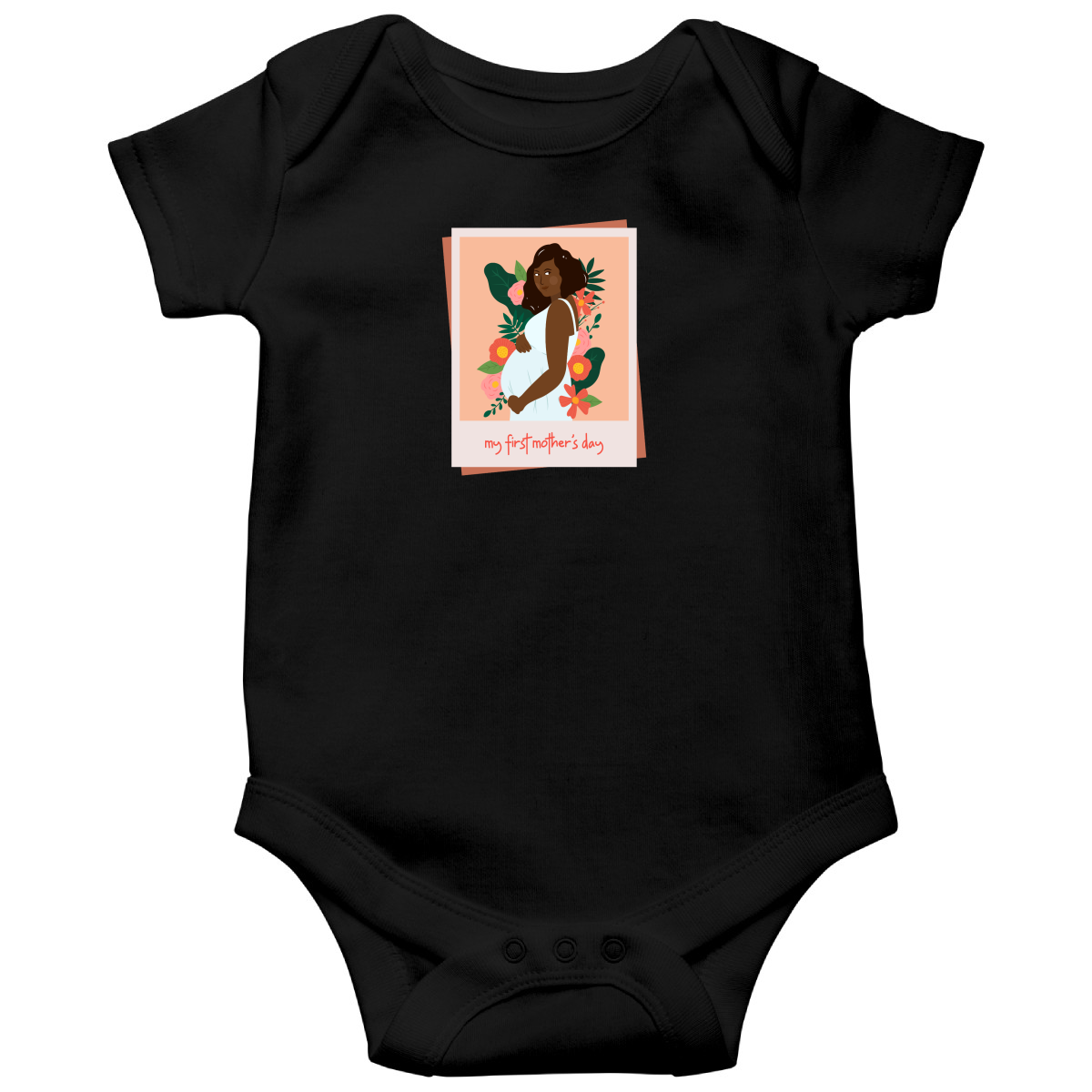 My First Mother's day Baby Bodysuits | Black