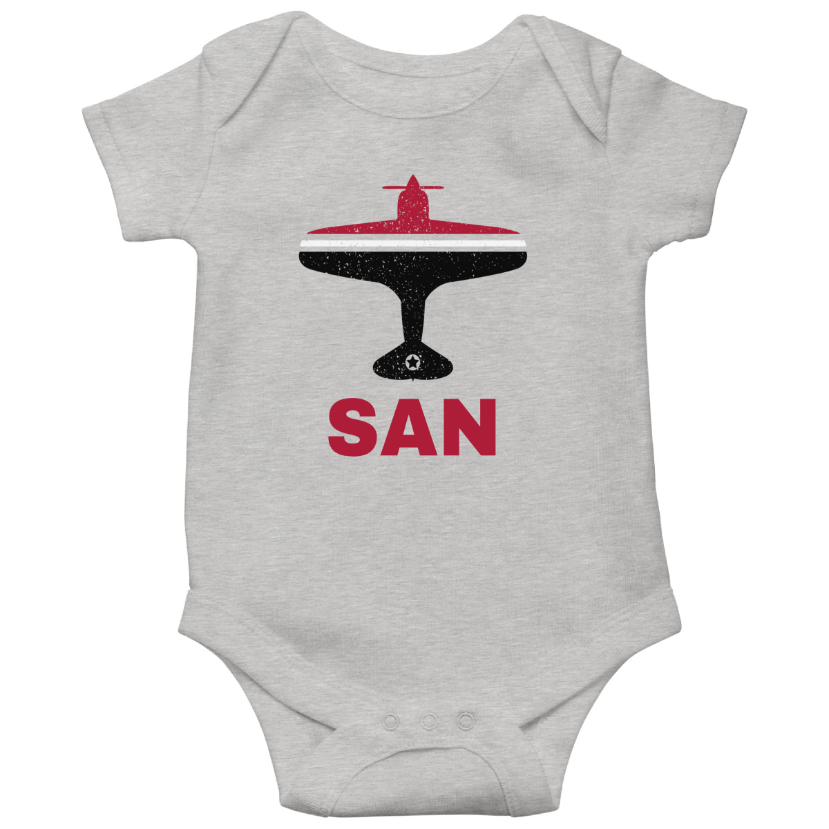 Fly San Diego SAN Airport Baby Bodysuits | Gray