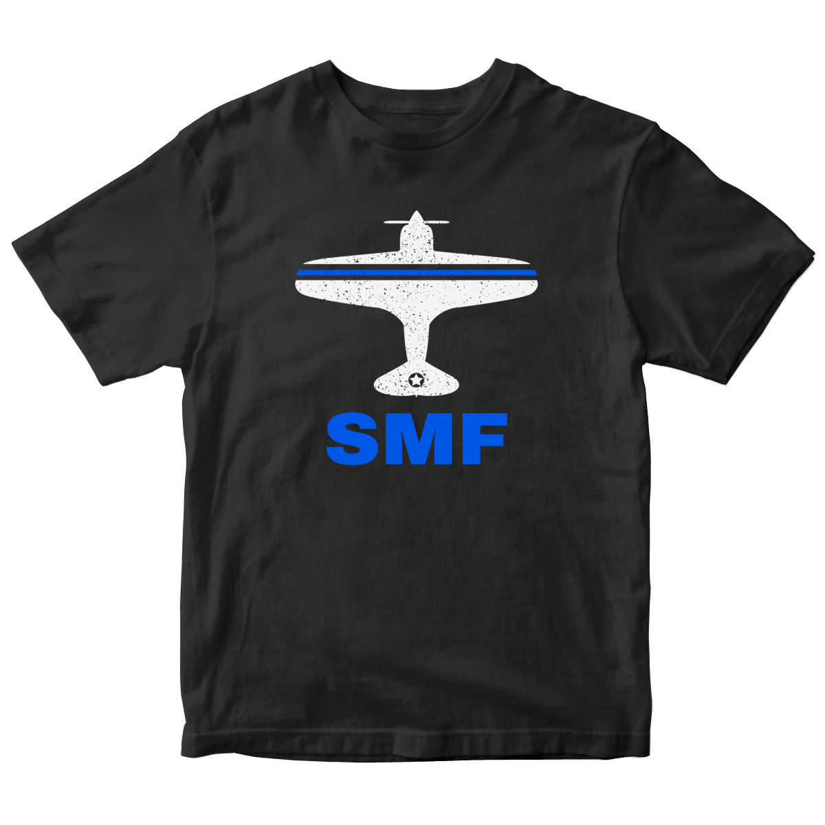 Fly Sacrameto SMF Airport Kids T-shirt | Black