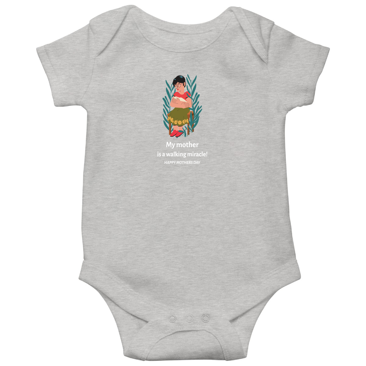 Mother's Day Baby Bodysuits | Gray