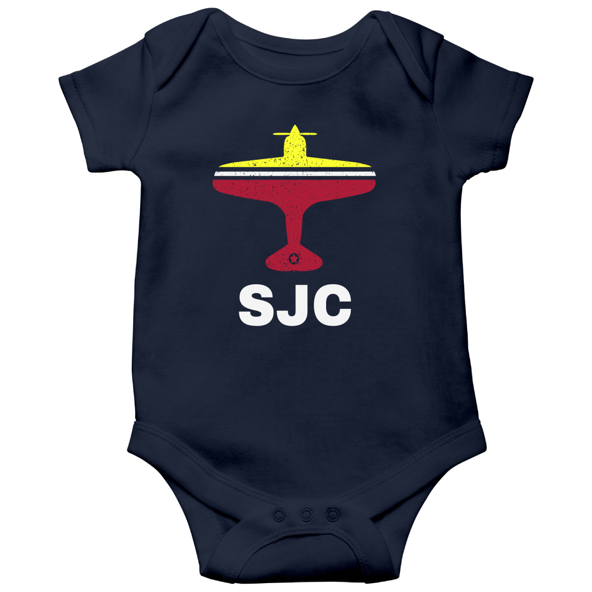 Fly San Jose SJC Airport Baby Bodysuits | Navy