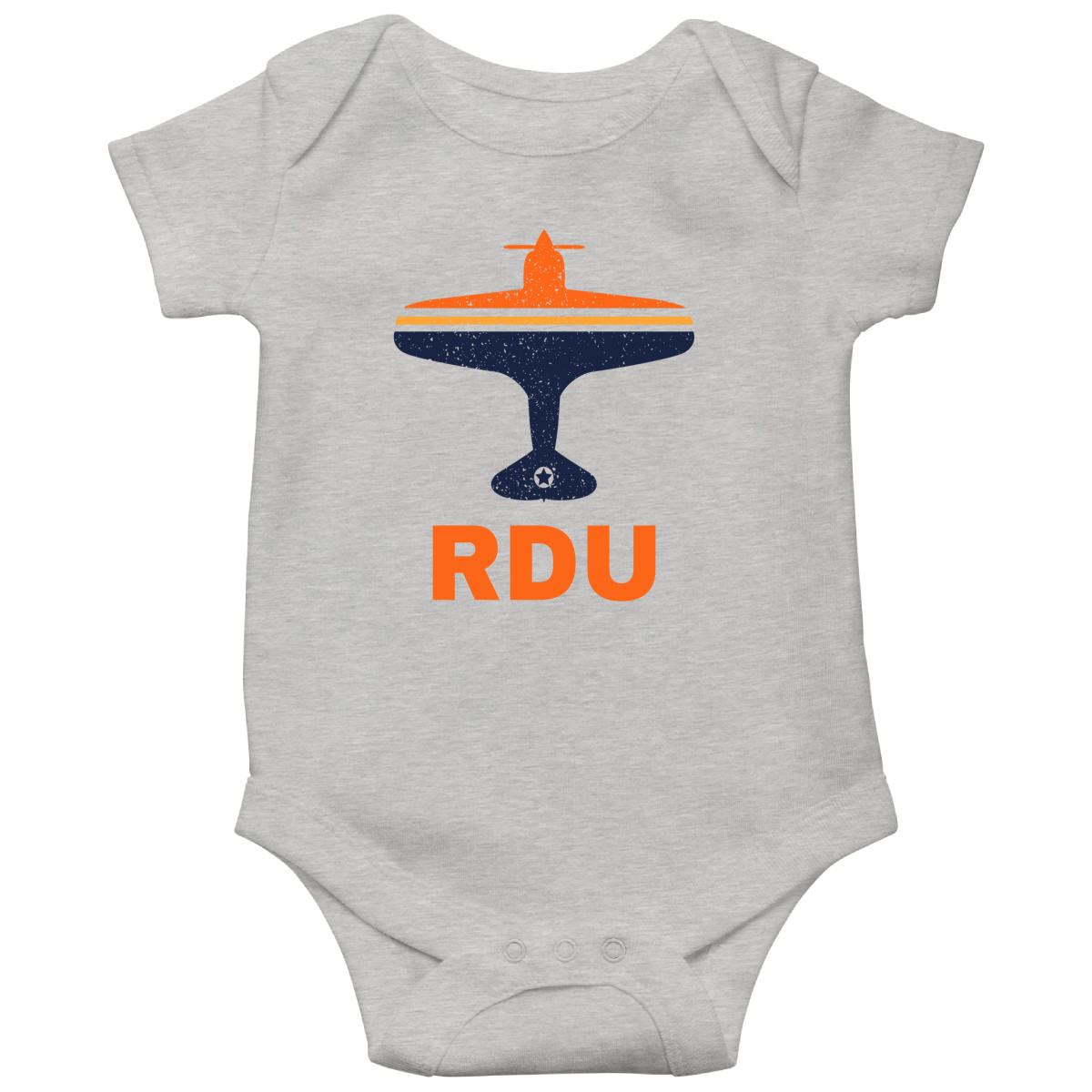 Fly Raleigh-Durham RDU Airport Baby Bodysuits | Gray