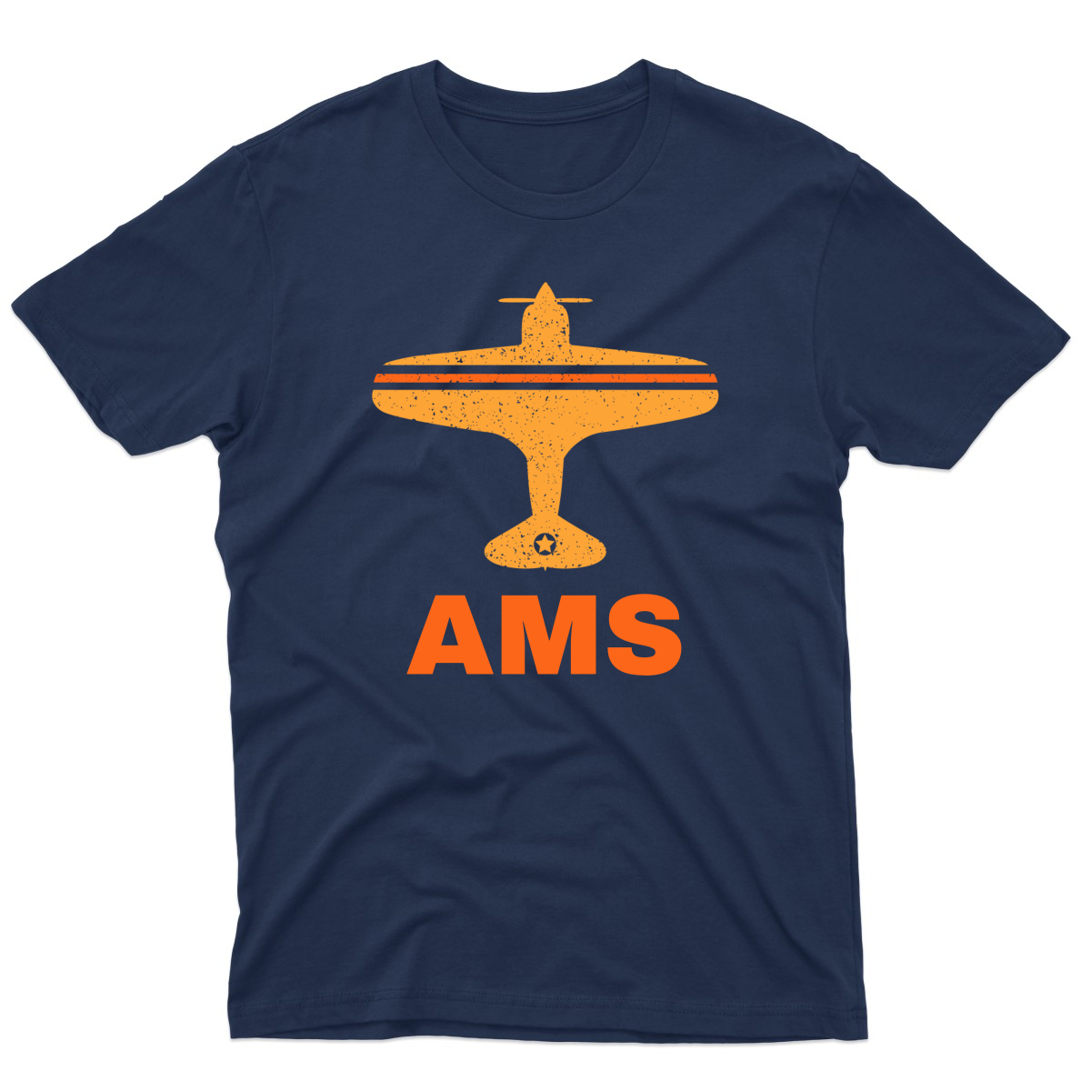 Fly Amsterdam AMS Airport Men's T-shirt | Navy