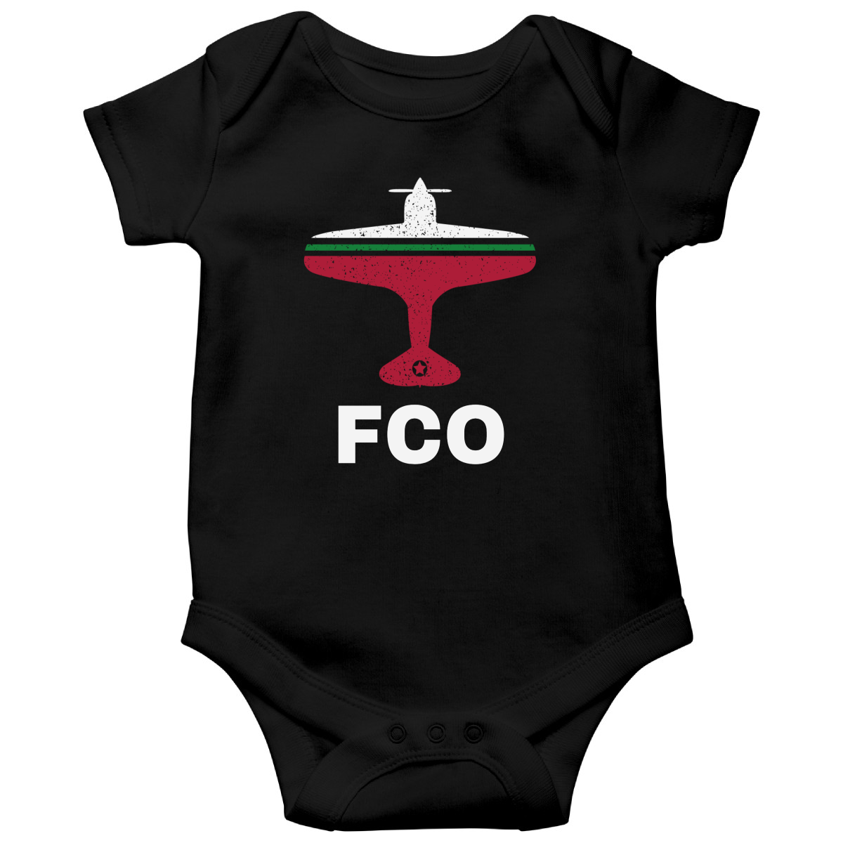 Fly Rome FCO Airport Baby Bodysuits | Black