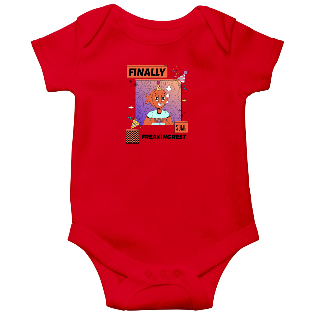 Finally Som Freaking Rest  Baby Bodysuits | Red