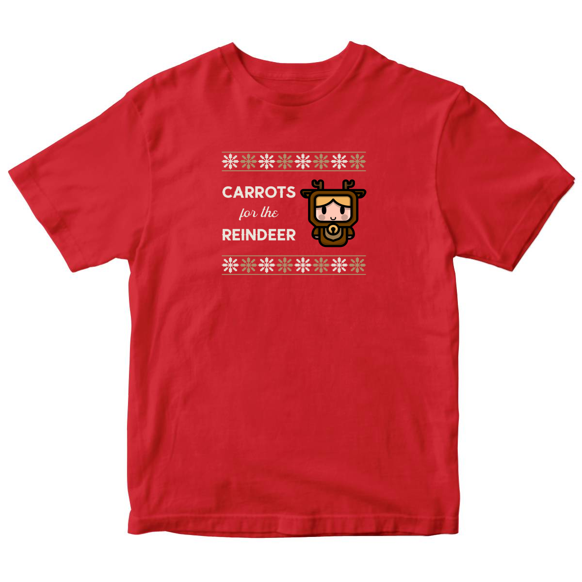 Carrots for the Reindeer Kids T-shirt | Red