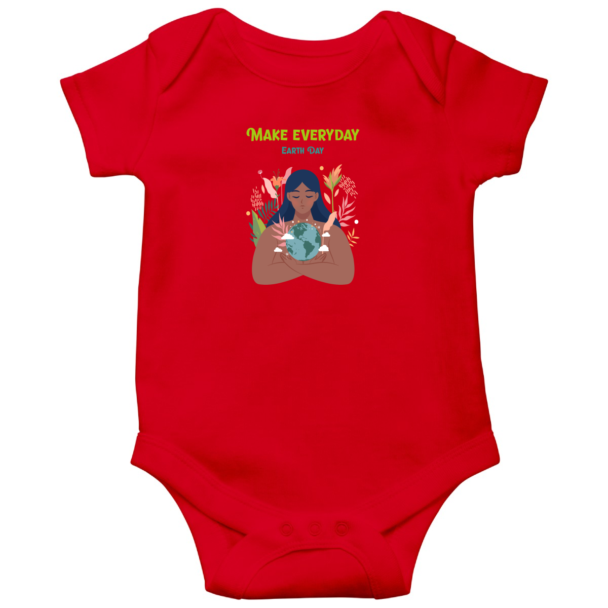 Earth Day Everyday Baby Bodysuits | Red