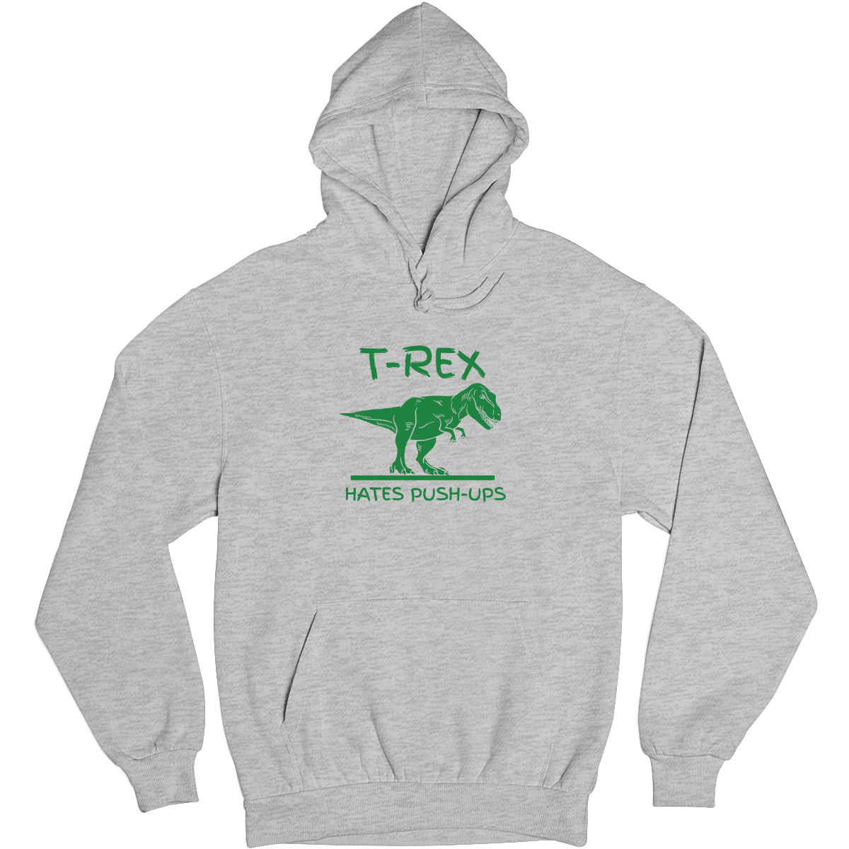 T-Rex Hates Push-ups  Unisex Hoodie | Gray