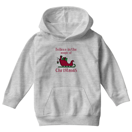 Believe in the Magic of Christmas Kids Hoodie | Gray