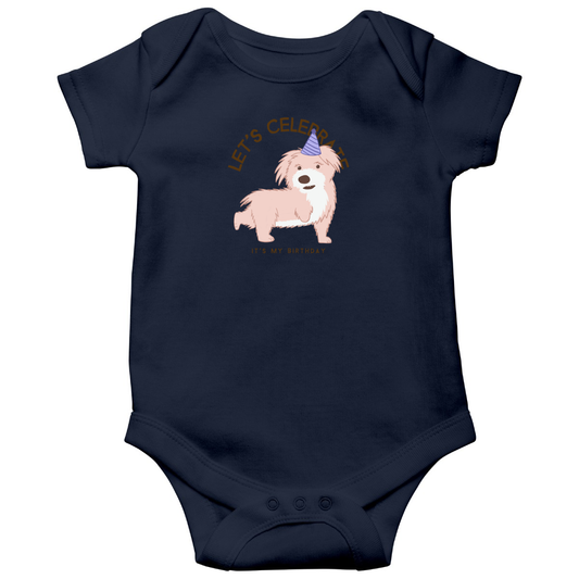 Let's Celebrate It is My Birthday Baby Bodysuits | Navy