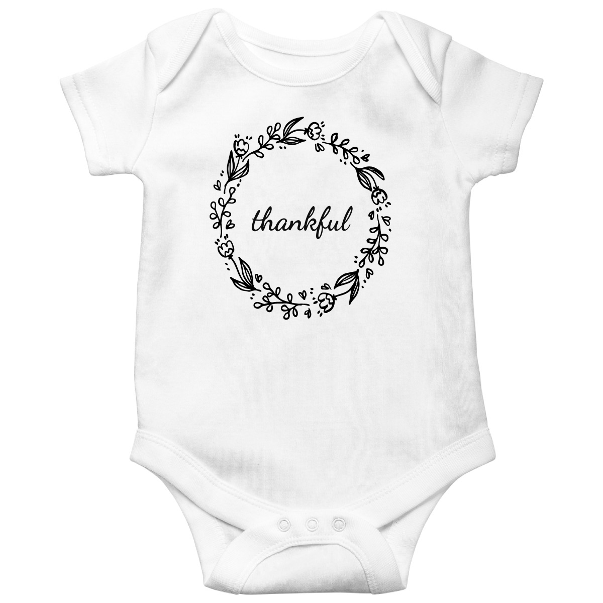 Thankful Baby Bodysuits | White