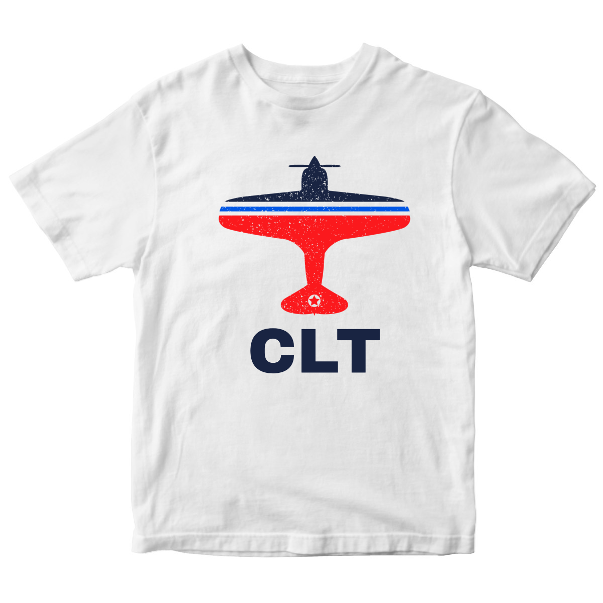 Fly Charlotte CLT Airport Kids T-shirt | White