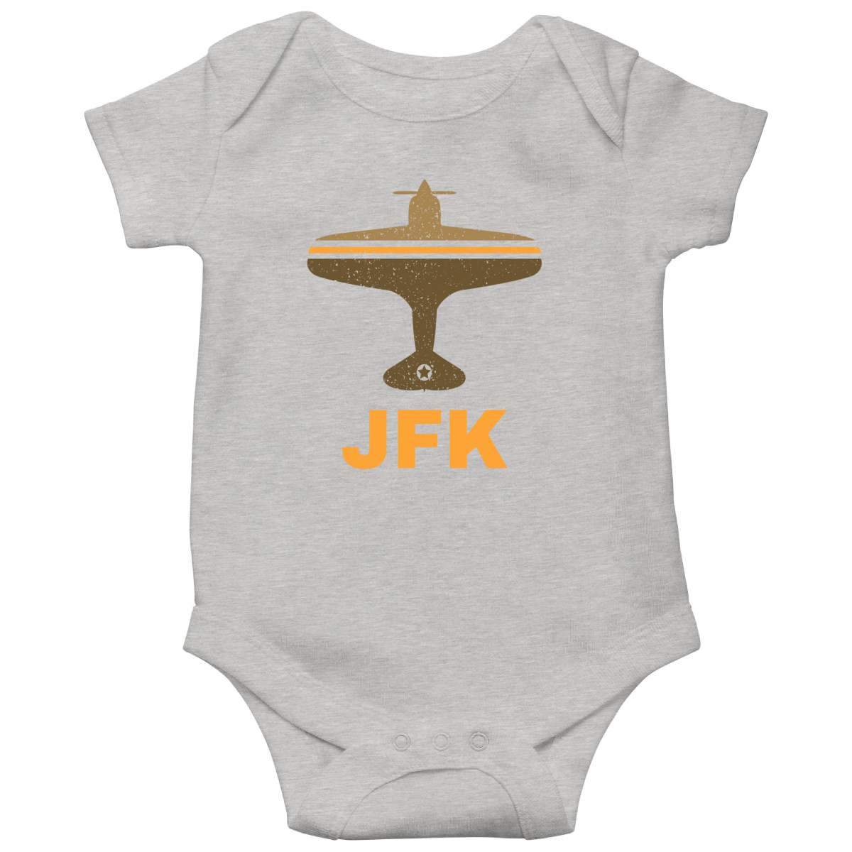 Fly New York JFK Airport Baby Bodysuits | Gray