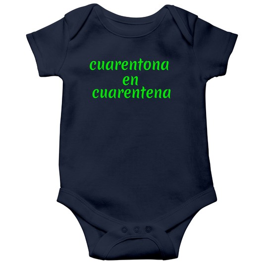 Cuarentona en Cuarentena Baby Bodysuits | Navy