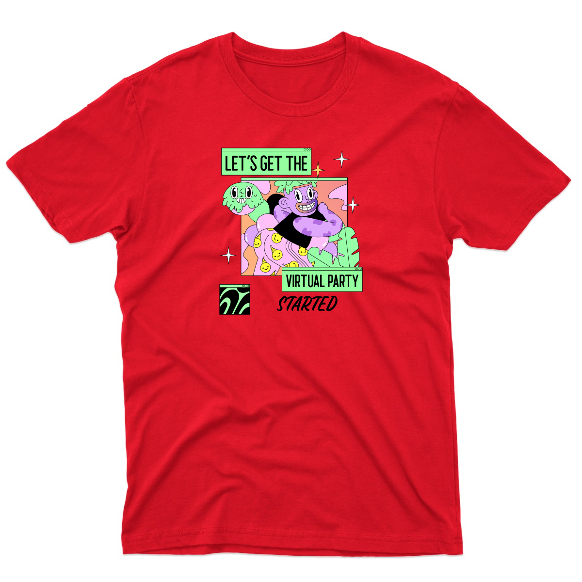 Let's get the virtual party started Men's T-shirt | Red