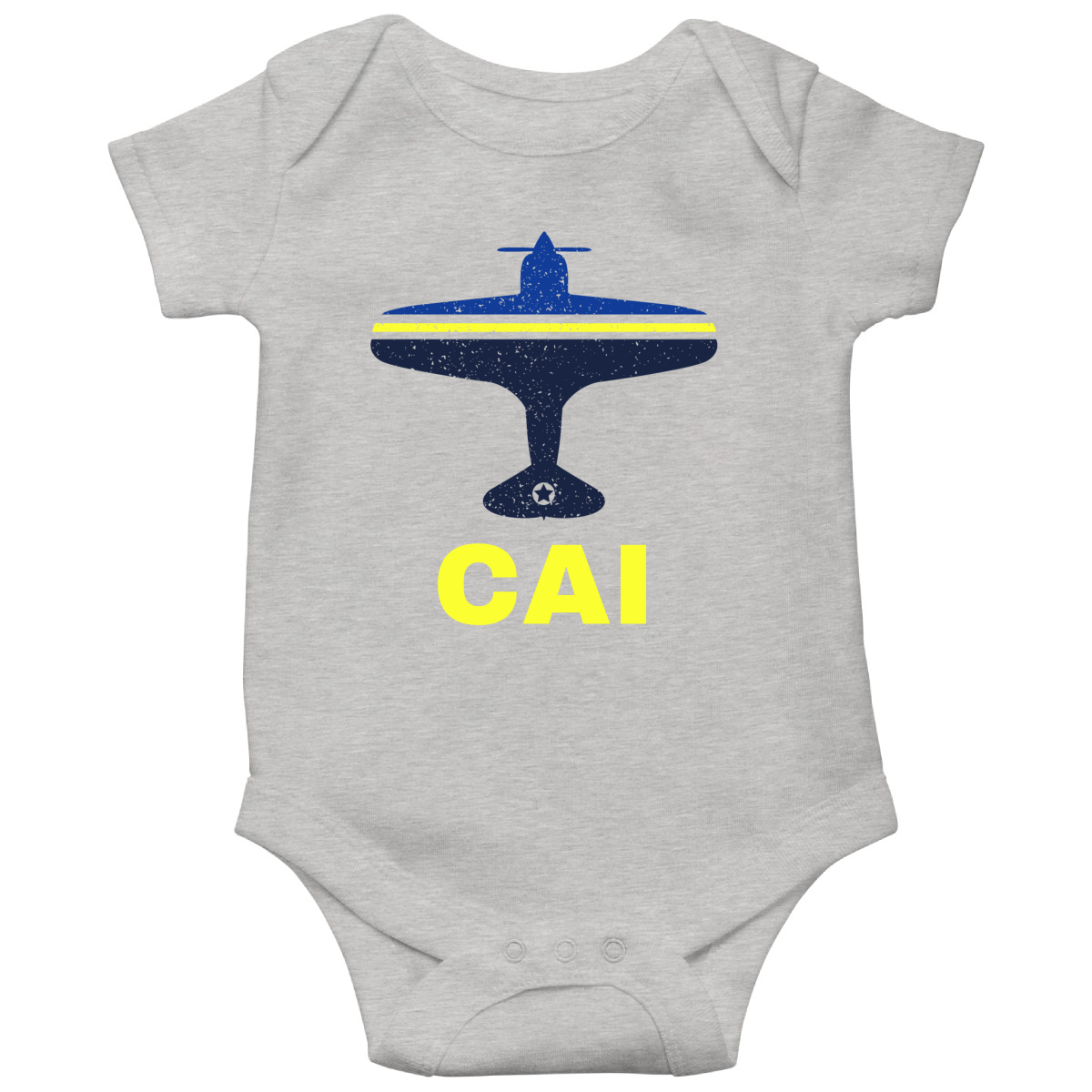 Fly Cairo CAI Airport Baby Bodysuits | Gray