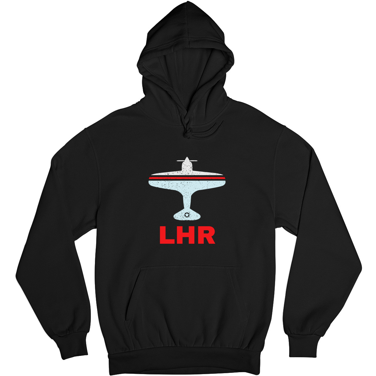 Fly London LHR Airport Unisex Hoodie | Black