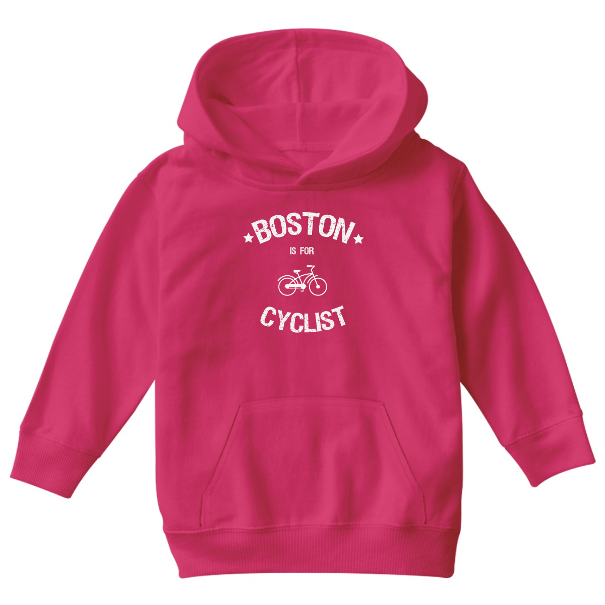 Boston Is For Cyclists Kids Hoodie | Pink