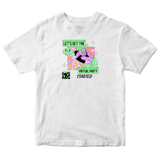 Let's get the virtual party started Toddler T-shirt | White