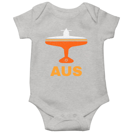 Fly Austin AUS Airport Baby Bodysuits | Gray