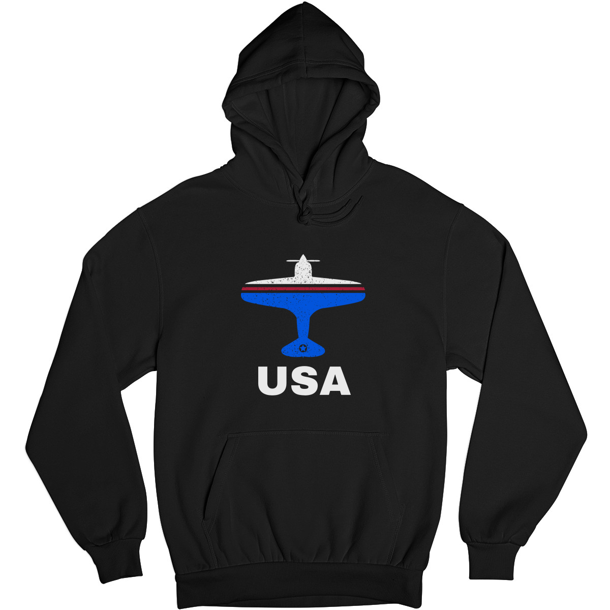 Fly USA Airport Unisex Hoodie | Black