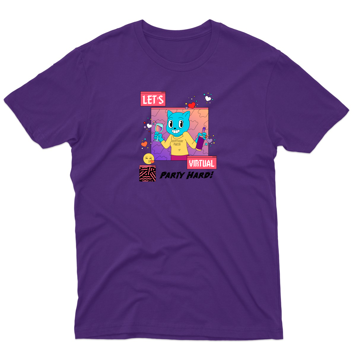 Let's Virtual Party Hard Men's T-shirt | Purple