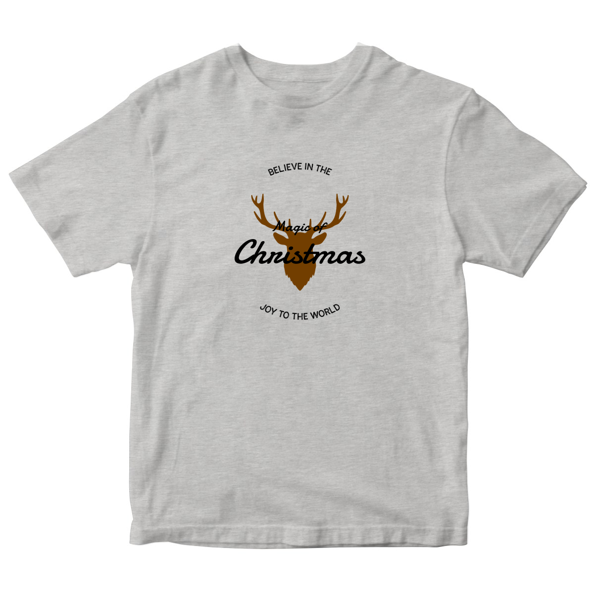 Believe in the Magic of Christmas Joy to the World Kids T-shirt | Gray