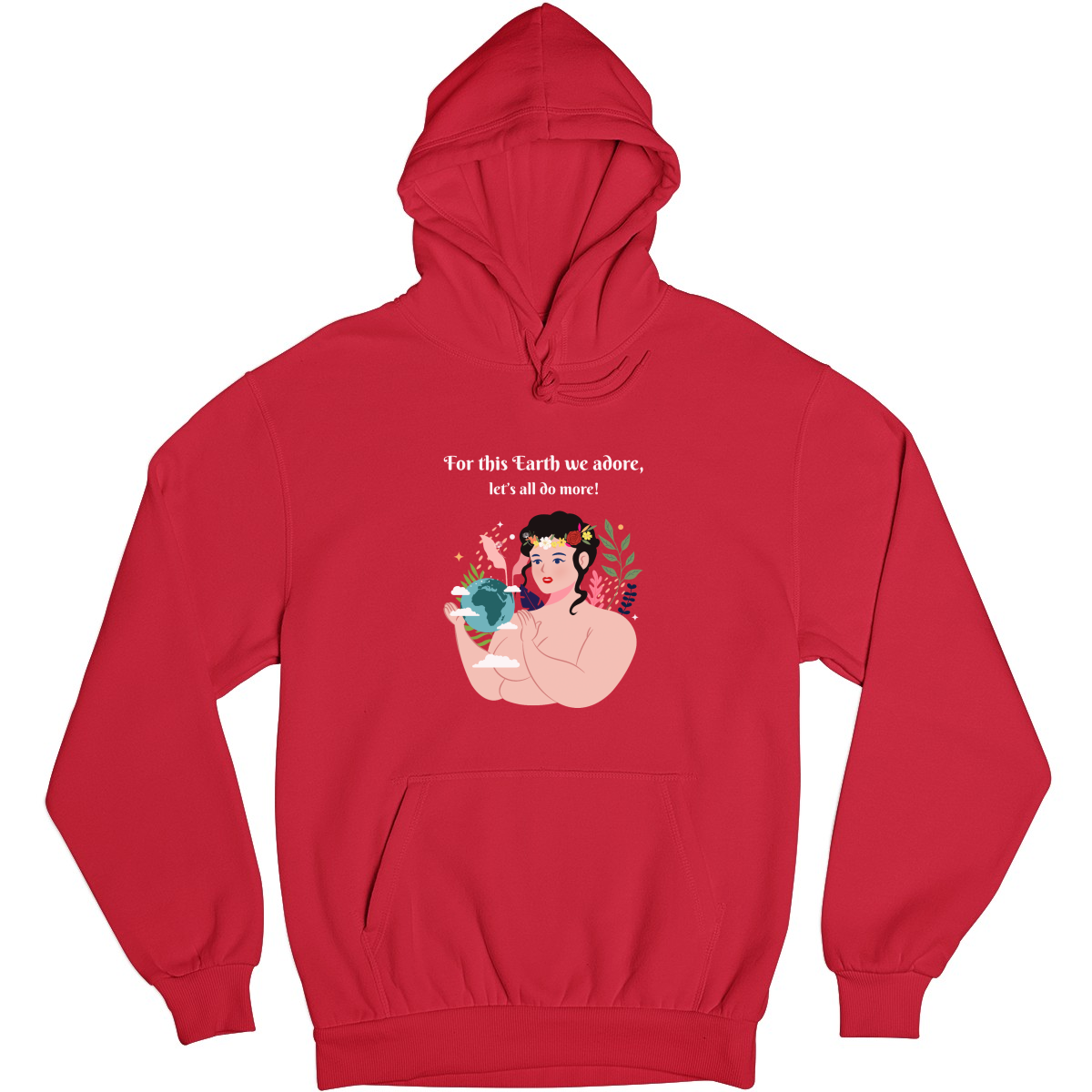 For this World we adore, let's all do more! Unisex Hoodie | Red