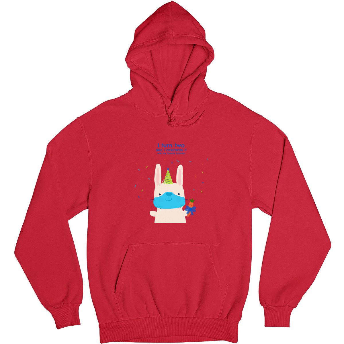 I turn two and I celebrate it with my favorite humans  Unisex Hoodie | Red