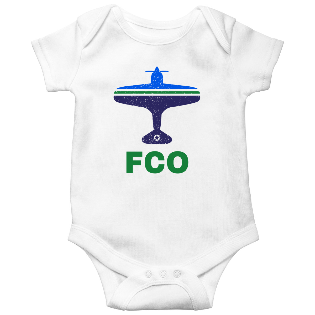 Fly Rome FCO Airport Baby Bodysuits | White