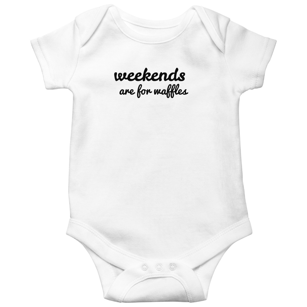 Weekends Are For Waffles Baby Bodysuits | White