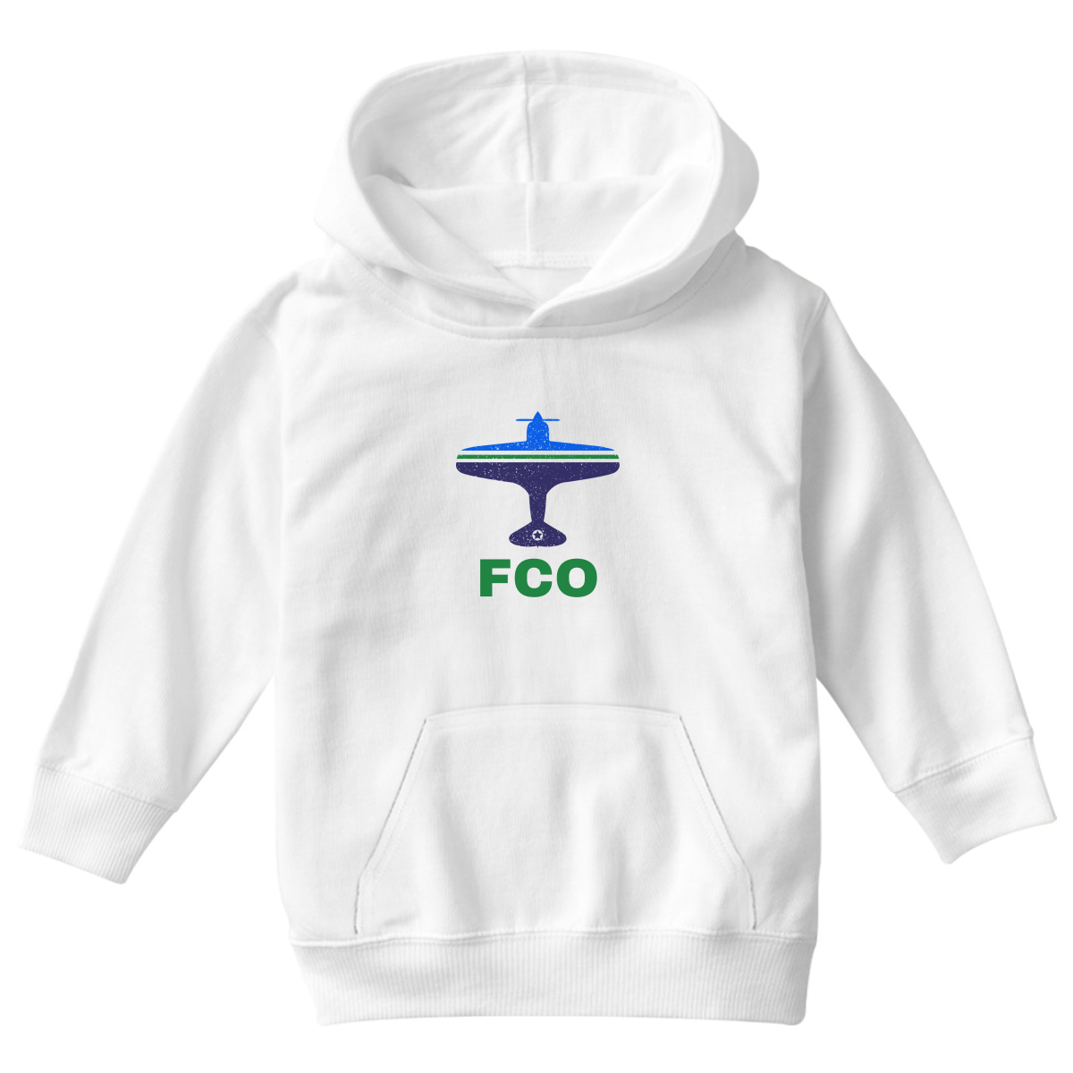 Fly Rome FCO Airport Kids Hoodie | White