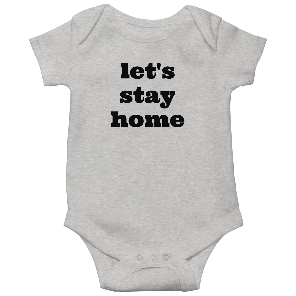 Let's Stay Home Baby Bodysuits | Gray