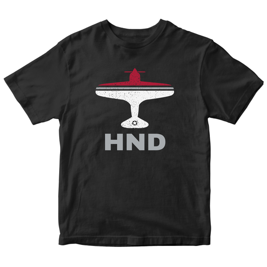 Fly Tokyo HND Airport  Kids T-shirt | Black