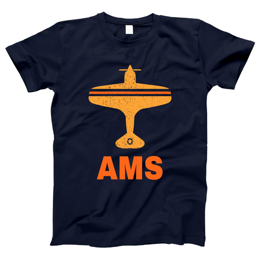 Fly Amsterdam AMS Airport Women's T-shirt | Navy